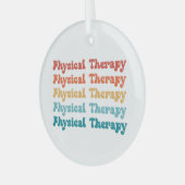 Fysieke behandeling PT Retro PT Afstudeerder Gifte Glas Ornament (Voorkant links)