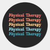 Fysieke behandeling PT Retro PT Afstudeerder Gifte Ronde Sticker (Voorkant)