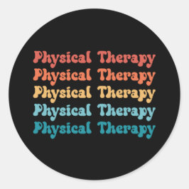 Fysieke behandeling PT Retro PT Afstudeerder Gifte Ronde Sticker