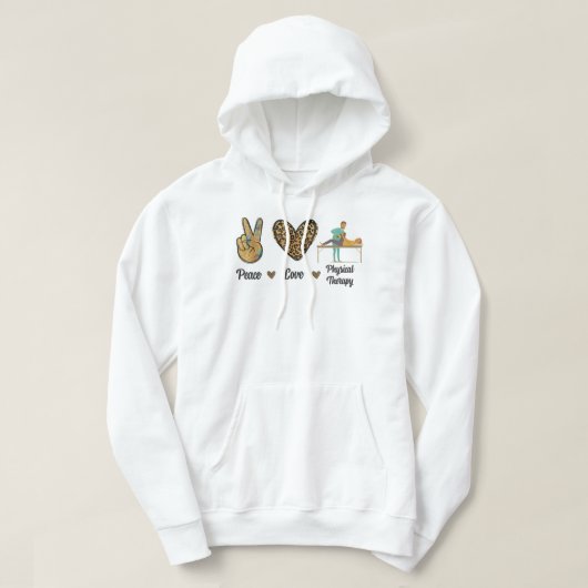 Fysieke behandeling van vredesliefhebbers PT Maand Hoodie (Design voorkant)