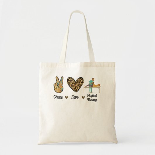 Fysieke behandeling van vredesliefhebbers PT Maand Tote Bag (Voorkant)