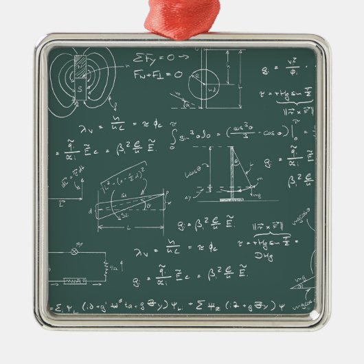 Fysieke diagrammen en formules metalen ornament (Voorkant)