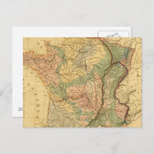 Fysieke en mineralogische kaart van Frankrijk (Voorkant / Achterkant)