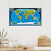 Fysieke en politieke Wereldkaart Poster (Keuken)