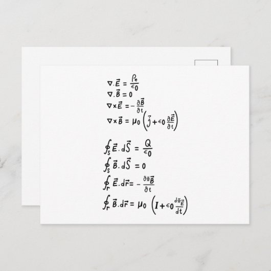 Fysieke formule briefkaart (Voorkant / Achterkant)