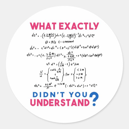 Fysieke formule Joke Ronde Sticker (Voorkant)