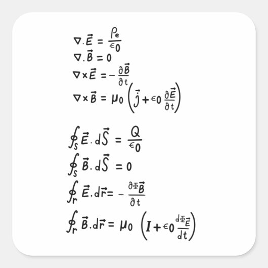 Fysieke formule T-Shirt-uitnodiging Vierkante Sticker (Voorkant)