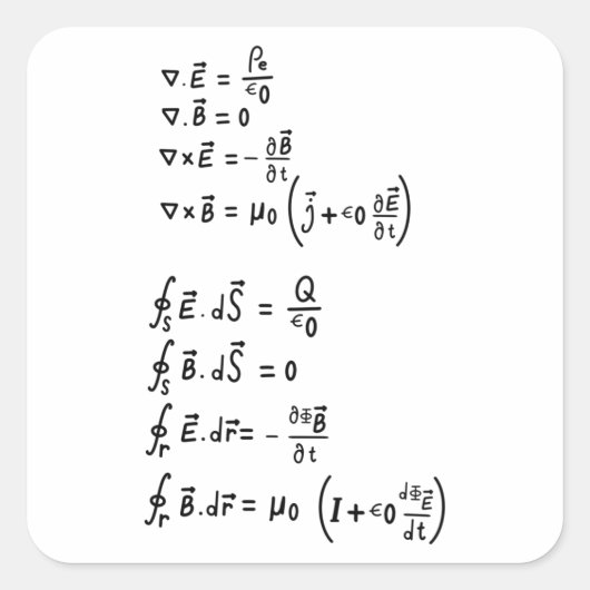 Fysieke formule vierkante sticker (Voorkant)