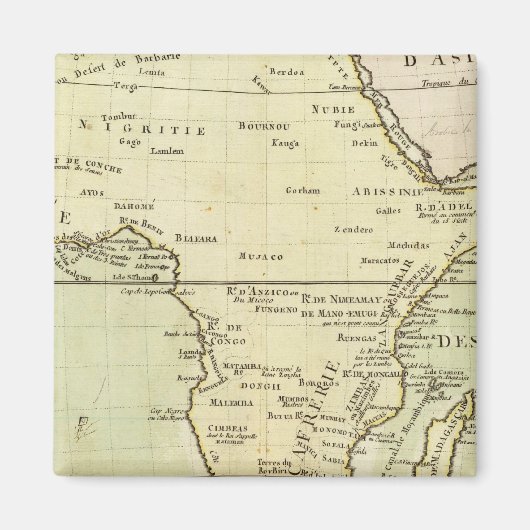 Fysieke kaart van Afrika Magneet (Voorkant)