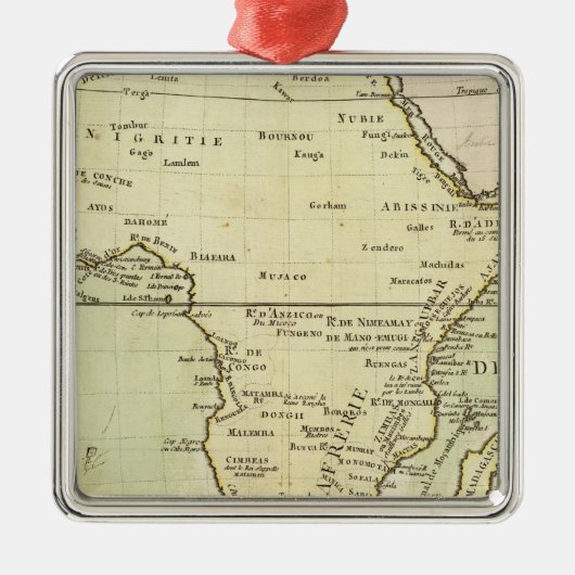 Fysieke kaart van Afrika Metalen Ornament (Voorkant)