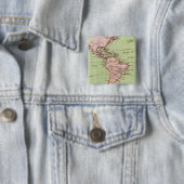 Fysieke kaart van Amerika Vierkante Button 5,1 Cm (In situ)