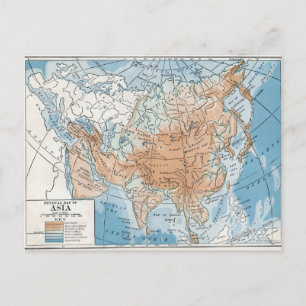 Fysieke kaart van Azië (1916)