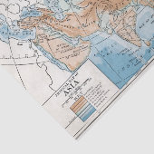 Fysieke kaart van Azië (1916) Tissuepapier (Detail)