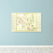 Fysieke kaart van Azië Canvas Afdruk (Insitu (Houten vloer))