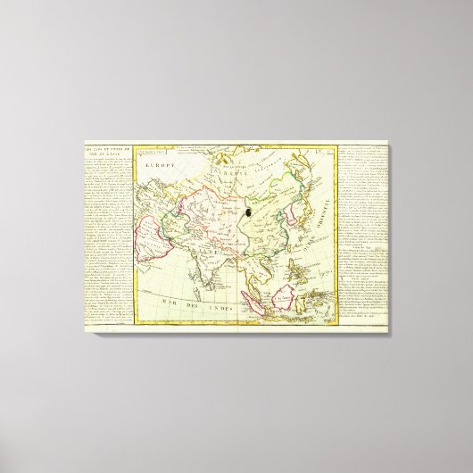 Fysieke kaart van Azië Canvas Afdruk (Voorkant)