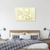 Fysieke kaart van Azië Canvas Afdruk (Insitu (Slaapkamer))