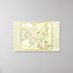 Fysieke kaart van Azië Canvas Afdruk