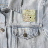 Fysieke kaart van Azië Vierkante Button 5,1 Cm (In situ)