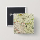 Fysieke kaart van Azië Vierkante Button 5,1 Cm (Voorkant /achterkant)