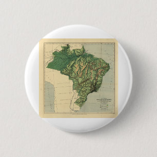 fysieke kaart van brazilië ronde button 5,7 cm