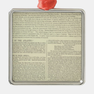Fysieke kaart van de Atlantische Oceaan Metalen Ornament