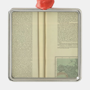 Fysieke kaart van de Atlantische Oceaan wordt voor Metalen Ornament