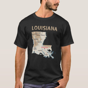 Fysieke kaart van de rivier de Grote Steden van Lo T-shirt