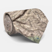 Fysieke kaart van de  witte bergen (1872) stropdas (Opgerold)