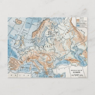 Fysieke kaart van Europa (1916)