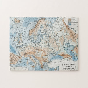 Fysieke kaart van Europa (1916) Legpuzzel