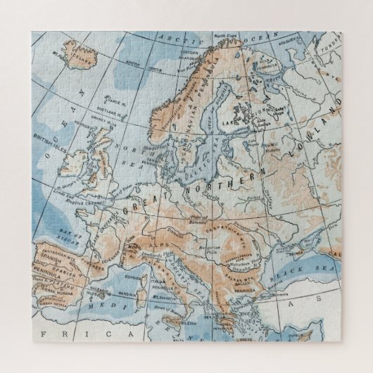Fysieke kaart van Europa (1916) Legpuzzel (Verticaal)