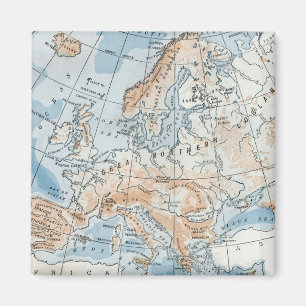 Fysieke kaart van Europa (1916) Magneet