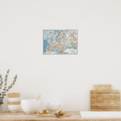 Fysieke kaart van Europa (1916) Poster (Keuken)