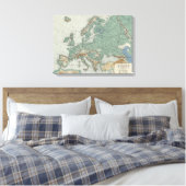 Fysieke kaart van Europa Canvas Afdruk (Insitu (Slaapkamer))