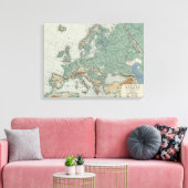 Fysieke kaart van Europa Canvas Afdruk (Insitu (Woonkamer))