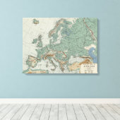 Fysieke kaart van Europa Canvas Afdruk (Insitu (Houten vloer))