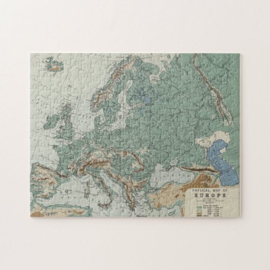 Fysieke kaart van Europa Legpuzzel (Horizontaal)