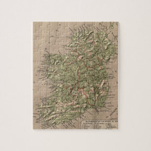 Fysieke Kaart van Ierland (1880) Legpuzzel