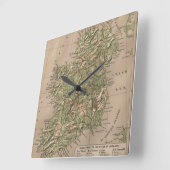  fysieke kaart van Ierland (1880) Vierkante Klok (Hoek)