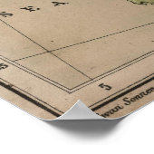  Fysieke Kaart van Noorwegen en Zweden (1880) Poster (Hoek)