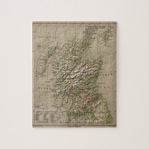  Fysieke Kaart van Schotland (1880) Legpuzzel
