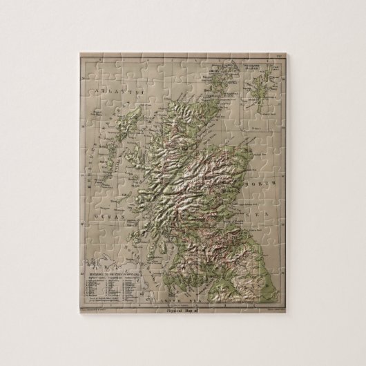  Fysieke Kaart van Schotland (1880) Legpuzzel (Verticaal)