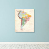 Fysieke Kaart van Zuid-Amerika Canvas Afdruk (Insitu (Houten vloer))