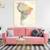 Fysieke Kaart van Zuid-Amerika Canvas Afdruk (Insitu (Woonkamer))
