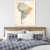 Fysieke Kaart van Zuid-Amerika Canvas Afdruk (Insitu (Slaapkamer))