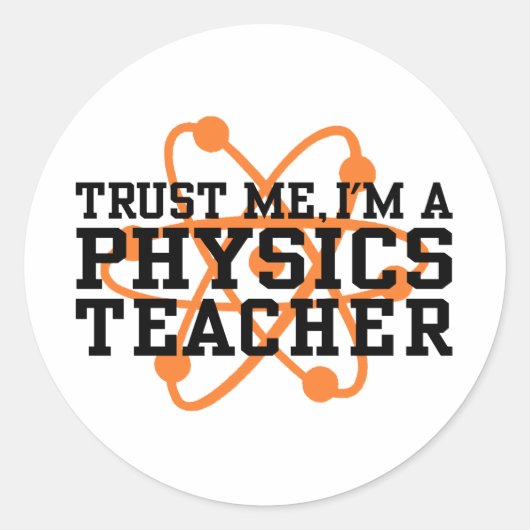 Fysieke leraar ronde sticker (Voorkant)