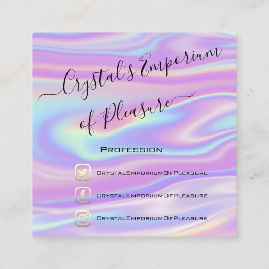 Fysieke opleiding Holograaf Sociale Logo Vierkante Visitekaartje (Achterkant)