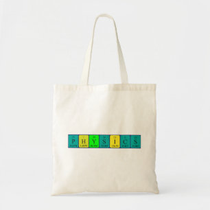 Fysieke periodieke lijstnaam canvas tas