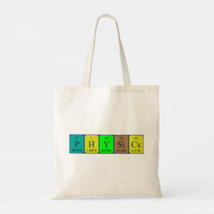 Fysieke periodieke lijstnaam canvas tas