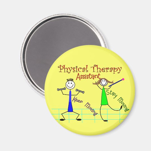 Fysieke therapie Assistant Stick People Design Magneet (Voorkant / Achterkant)